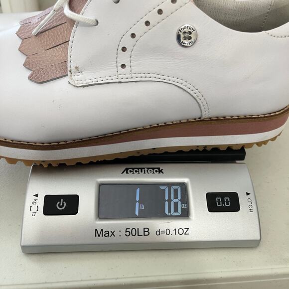 FootJoy Women's Size 10M Sport Retro Golf Shoes Spikeless White Rose Gold EUC - Picture 16 of 16
